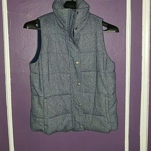 OldNavy: Blue tweed puff vest